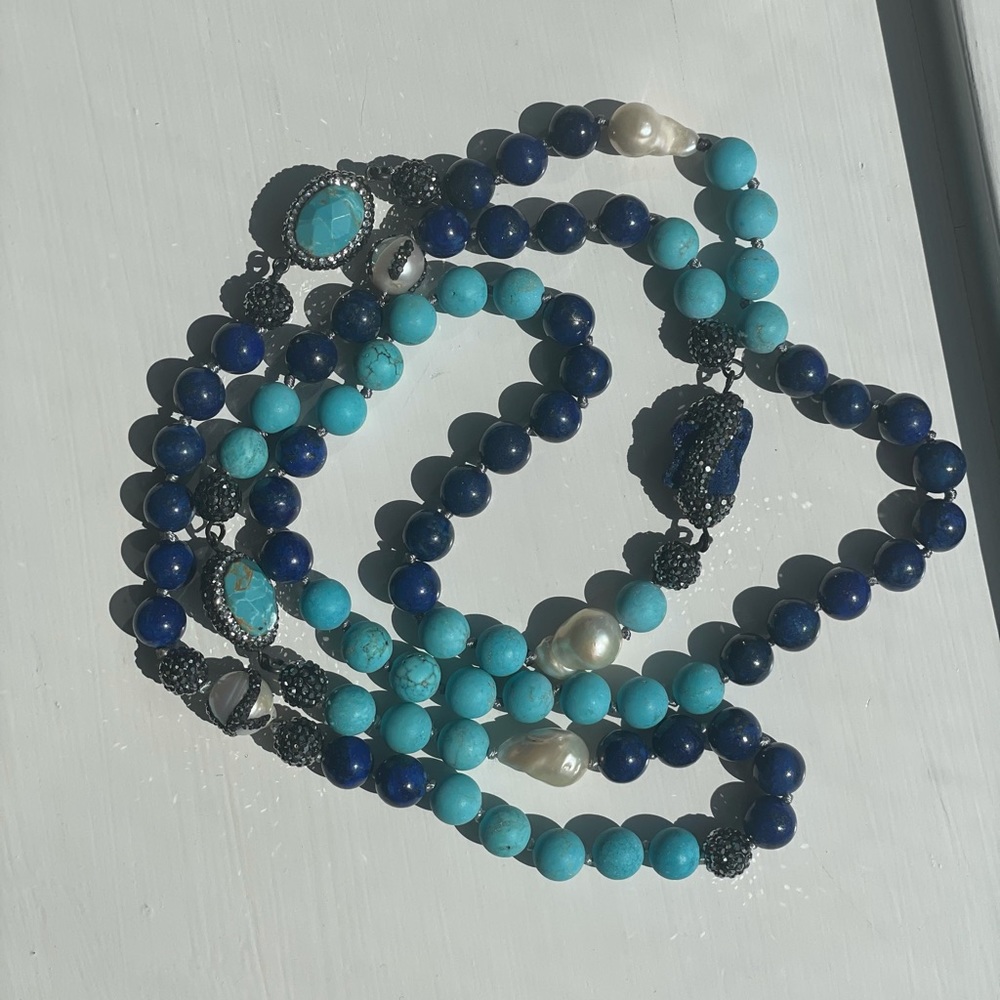 Sioro Turquoise Lapis Beaded Necklace